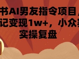 小红书AI男友指令实操复盘：单条笔记收益1w+教程