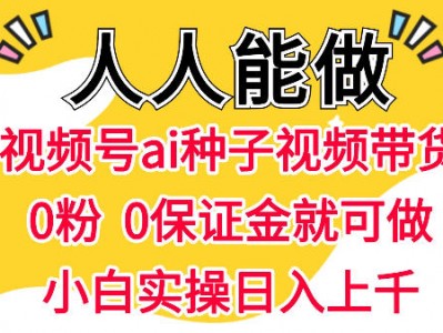 视频号AI种子带货0粉0保证金教程
