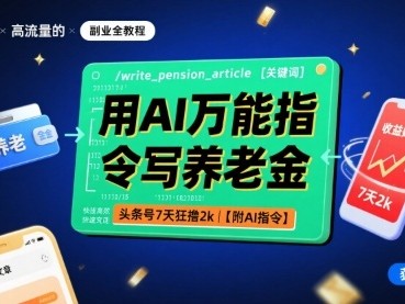 AI万能指令写养老金教程，头条号7天盈利2000元指南