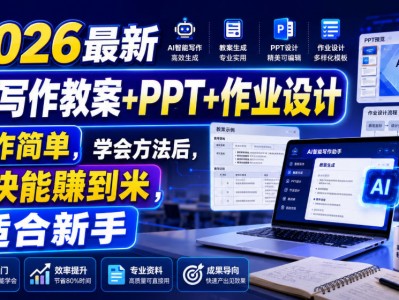 2026AI写作教案PPT作业设计操作简单学会即盈利新手