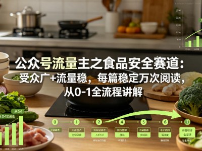 公众号流量主食品安全赛道变现全流程教程