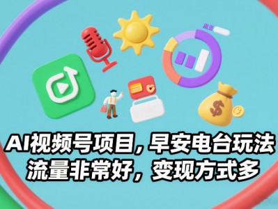 AI视频号早安电台玩法流量变现教程