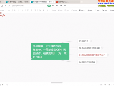 小红书PPT模板销售月入2万教程模板