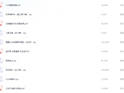 300G经典漫画资源打包港漫国漫日漫PDF 300.6GB
