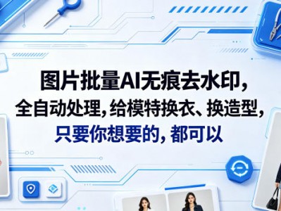 图片批量AI无痕去水印全自动处理工具带视频教程