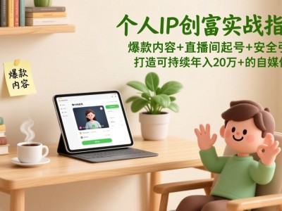 个人IP创富实战指南：爆款内容直播间起号安全引流年入20万+自媒体教程