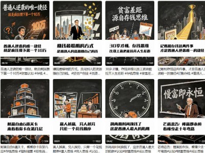 AI书单财富书籍图文解读，一键直出视频跑1000单，新手可上手
