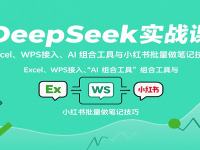 DeepSeek实战课：Excel与WPS接入、AI组合工具及小红书批量笔记技巧