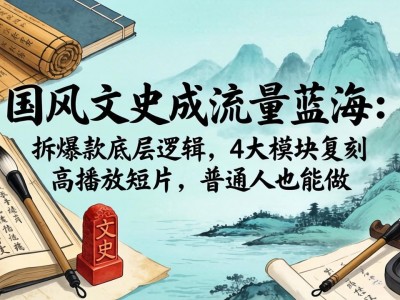国风文史流量蓝海：爆款底层逻辑与4大模块复刻高播放短片教程