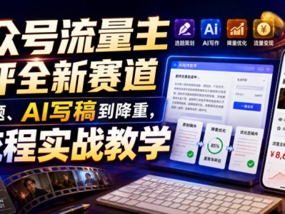 公众号流量主剧评赛道，选题AI写稿降重全流程实战教学
