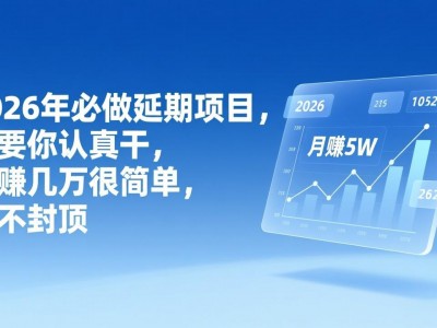 2026年延期项目月盈利几万资源
