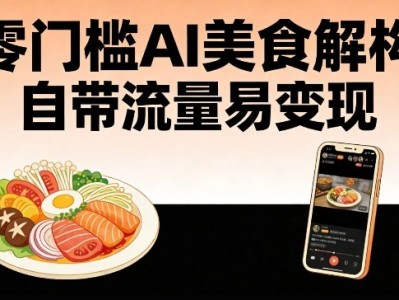 AI美食解构零门槛流量变现教程
