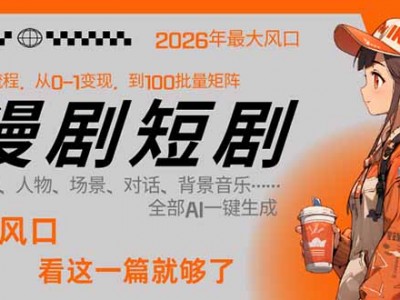 AI一键做漫剧短剧全网最全流程从0到1批量到100教程