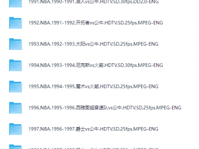 NBA总决赛原版视频1991-2021 1080P中英解说资源