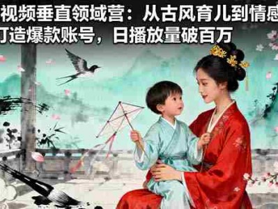 AI短视频垂直领域营教程：古风育儿到情感动漫，打造爆款账号日播放量破百万