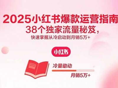 小红书爆款运营指南38个独家流量秘笈从冷启动到月销5万+教程
