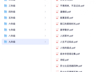 小学初中必读经典书目全合集高清PDF资源