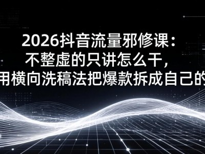 抖音流量邪修课横向洗稿法实战教程