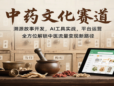 中医流量变现新路径：中药文化赛道、AI工具实战与平台运营教程