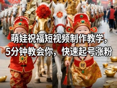 萌娃祝福短视频制作教学5分钟学会快速涨粉