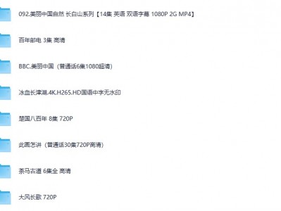 央视推荐342部儿童高分纪录片分类资源