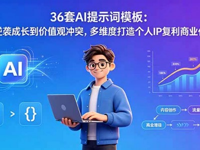 36套AI提示词模板 逆袭成长到价值观冲突 多维度打造个人IP复利商业化