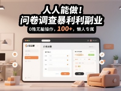 问卷调查高收益副业0撸无脑操作日入100+懒人专属揭秘教程