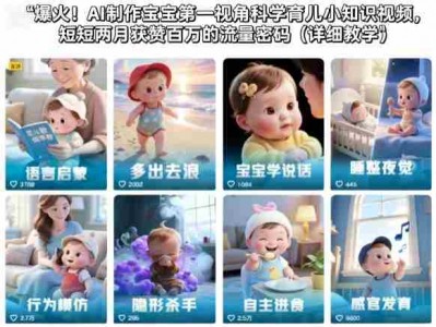 AI制作宝宝第一视角科学育儿视频教程 流量密码