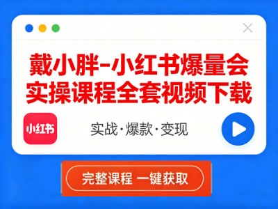 戴小胖小红书爆量会实操课程全套资源