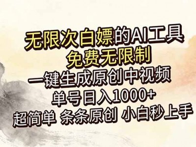 AI工具免费生成原创中视频小白秒上手指南