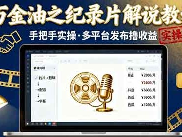 纪录片解说教学实操指南：多平台发布盈利